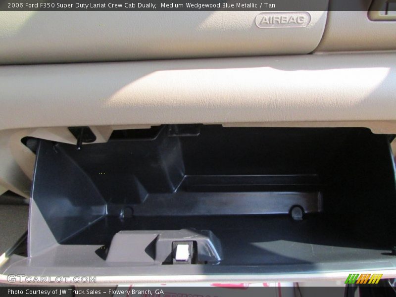 Medium Wedgewood Blue Metallic / Tan 2006 Ford F350 Super Duty Lariat Crew Cab Dually