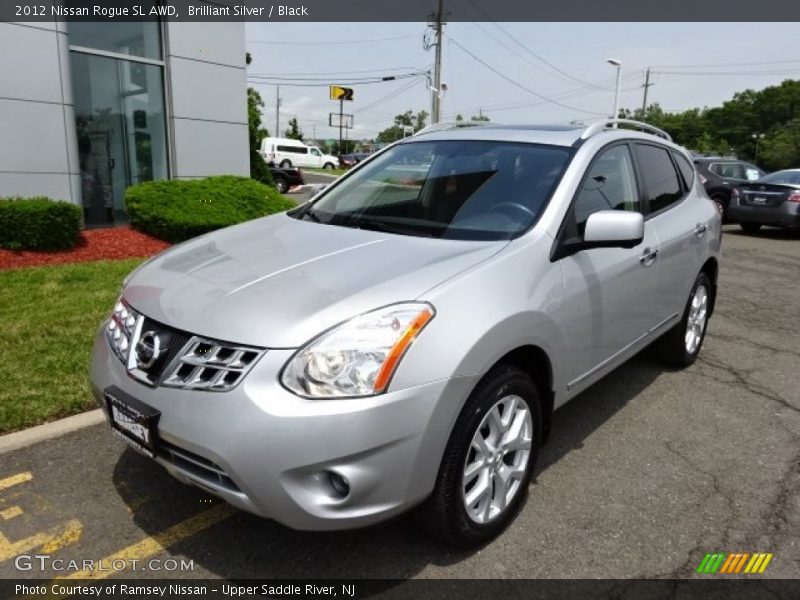 Brilliant Silver / Black 2012 Nissan Rogue SL AWD