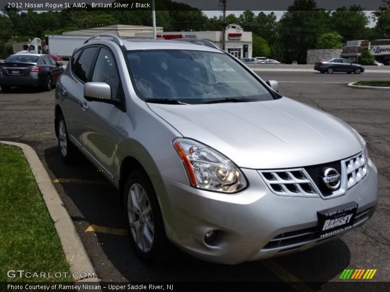 Brilliant Silver / Black 2012 Nissan Rogue SL AWD