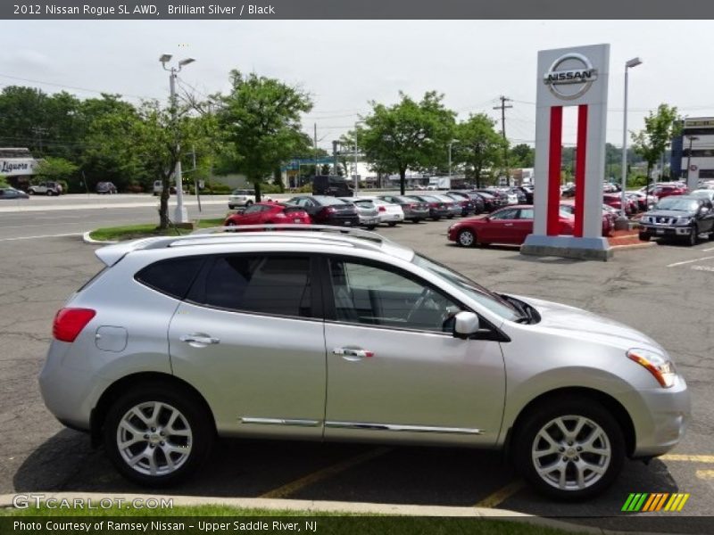 Brilliant Silver / Black 2012 Nissan Rogue SL AWD