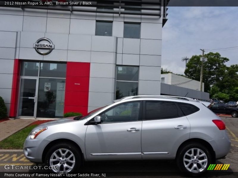 Brilliant Silver / Black 2012 Nissan Rogue SL AWD