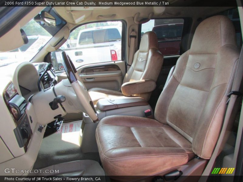 Medium Wedgewood Blue Metallic / Tan 2006 Ford F350 Super Duty Lariat Crew Cab Dually