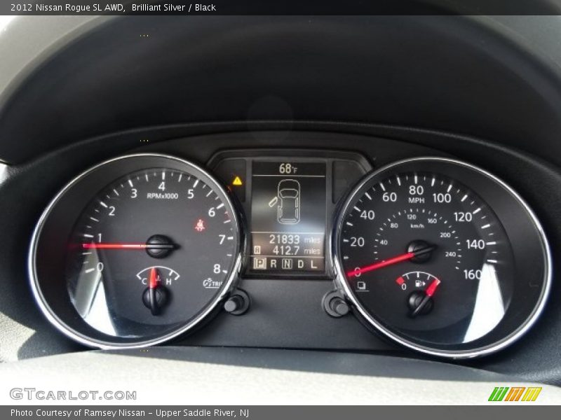 Brilliant Silver / Black 2012 Nissan Rogue SL AWD