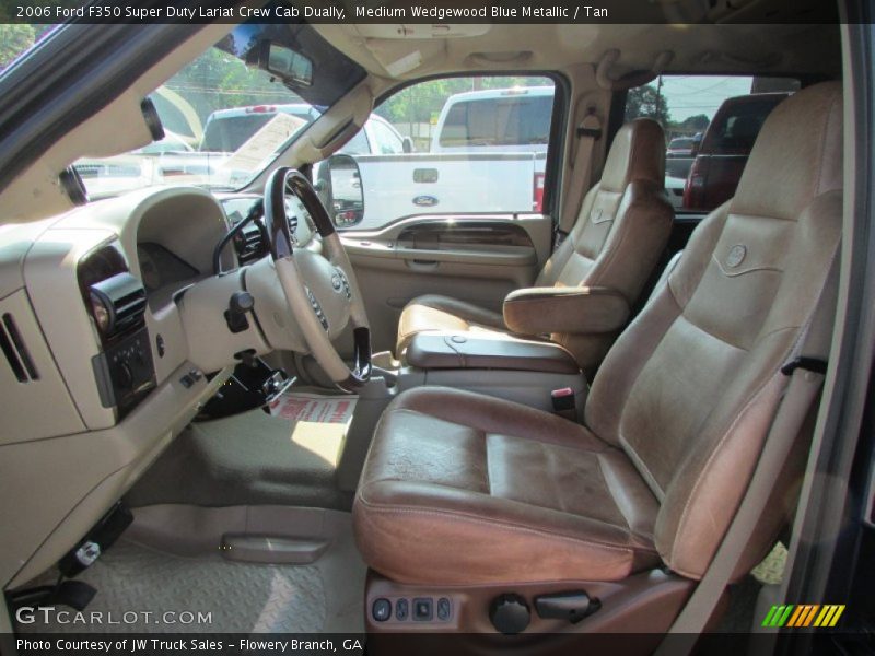 Medium Wedgewood Blue Metallic / Tan 2006 Ford F350 Super Duty Lariat Crew Cab Dually
