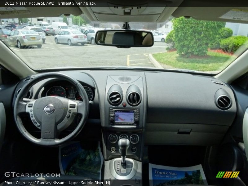 Brilliant Silver / Black 2012 Nissan Rogue SL AWD