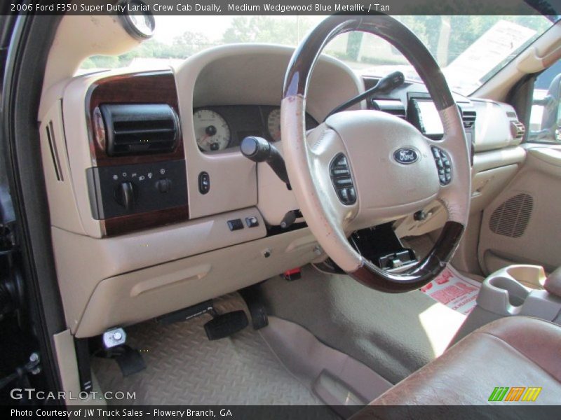 Medium Wedgewood Blue Metallic / Tan 2006 Ford F350 Super Duty Lariat Crew Cab Dually
