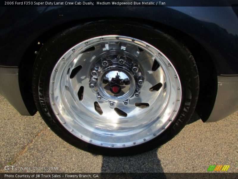 Medium Wedgewood Blue Metallic / Tan 2006 Ford F350 Super Duty Lariat Crew Cab Dually
