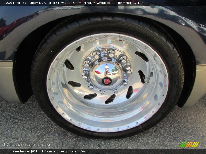 Medium Wedgewood Blue Metallic / Tan 2006 Ford F350 Super Duty Lariat Crew Cab Dually