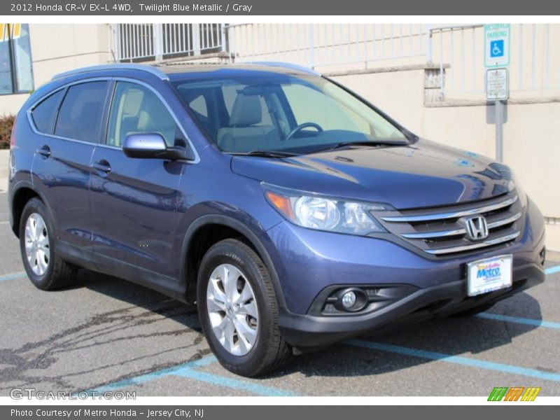 Twilight Blue Metallic / Gray 2012 Honda CR-V EX-L 4WD