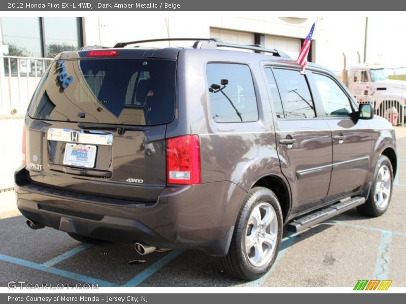 Dark Amber Metallic / Beige 2012 Honda Pilot EX-L 4WD