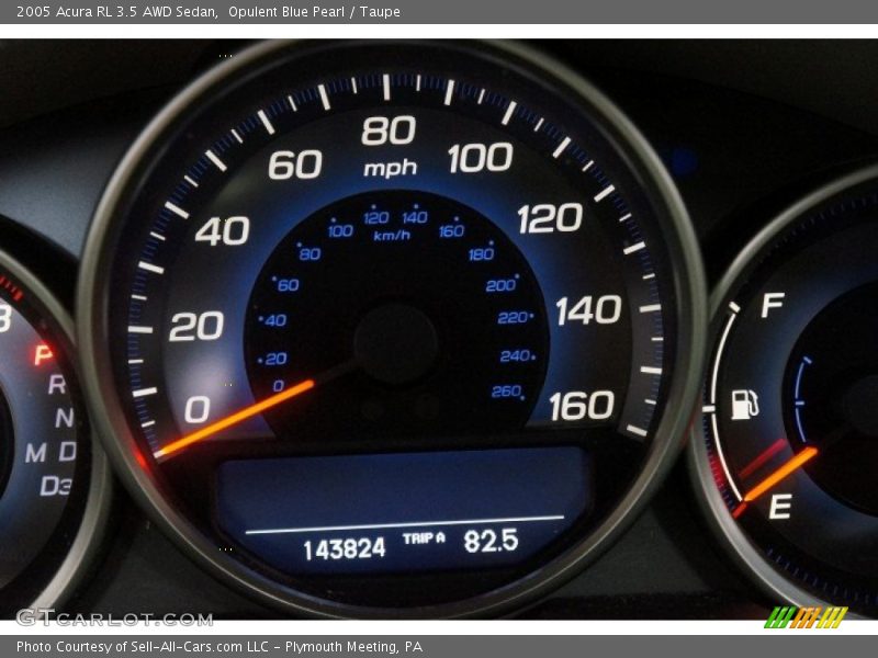 Opulent Blue Pearl / Taupe 2005 Acura RL 3.5 AWD Sedan