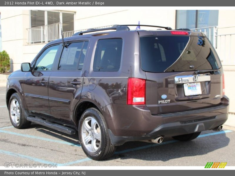 Dark Amber Metallic / Beige 2012 Honda Pilot EX-L 4WD