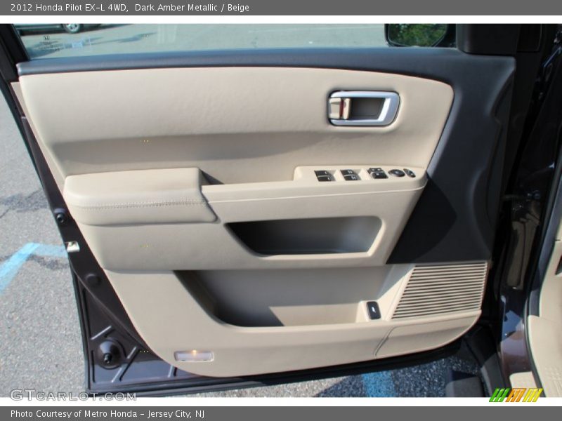 Dark Amber Metallic / Beige 2012 Honda Pilot EX-L 4WD