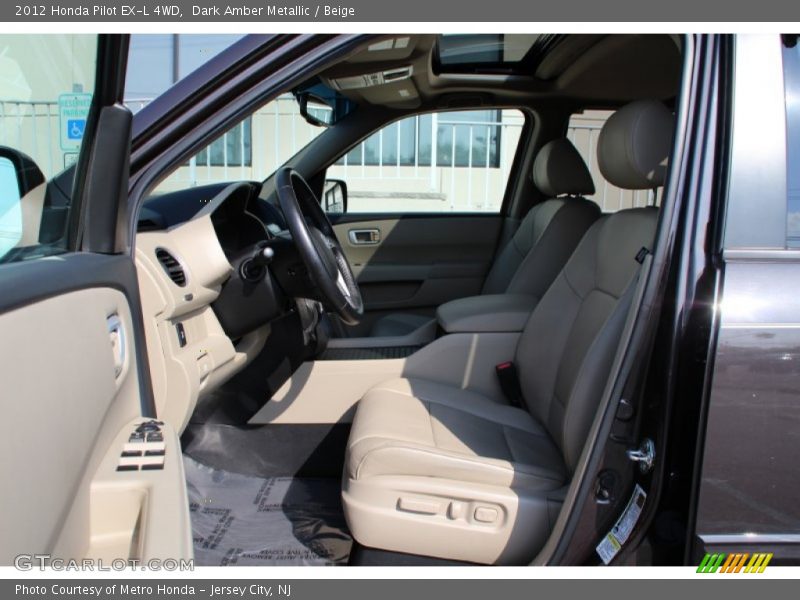 Dark Amber Metallic / Beige 2012 Honda Pilot EX-L 4WD