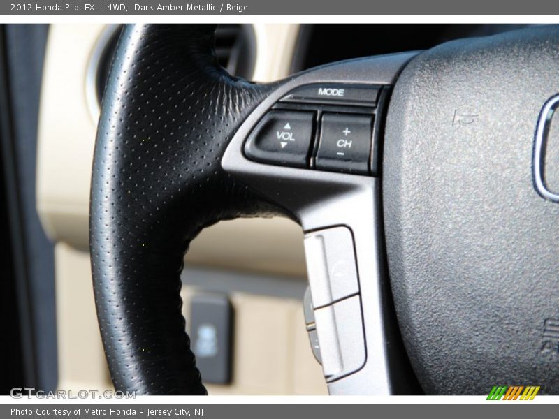 Dark Amber Metallic / Beige 2012 Honda Pilot EX-L 4WD