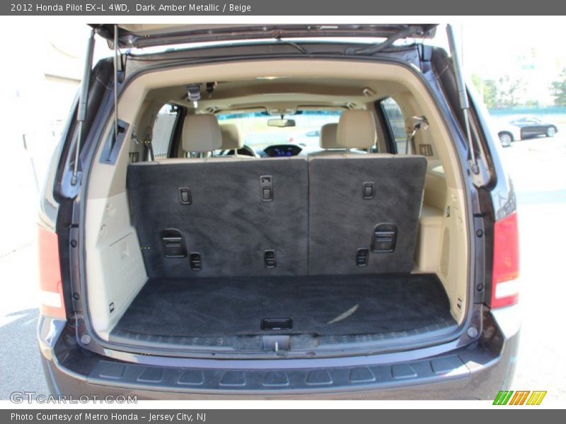 Dark Amber Metallic / Beige 2012 Honda Pilot EX-L 4WD