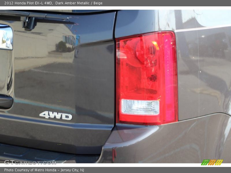 Dark Amber Metallic / Beige 2012 Honda Pilot EX-L 4WD