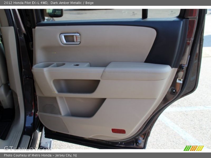 Dark Amber Metallic / Beige 2012 Honda Pilot EX-L 4WD