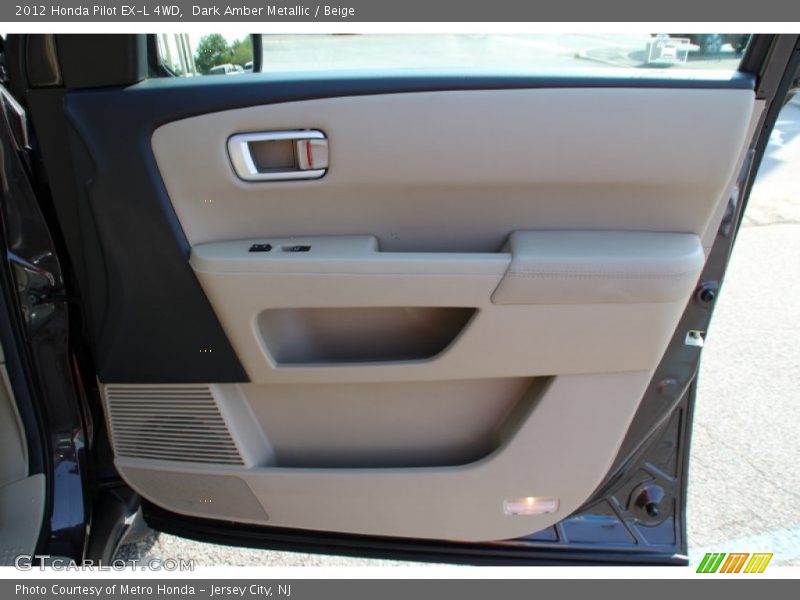 Dark Amber Metallic / Beige 2012 Honda Pilot EX-L 4WD