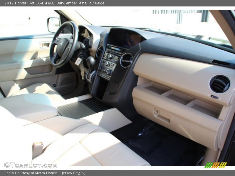 Dark Amber Metallic / Beige 2012 Honda Pilot EX-L 4WD