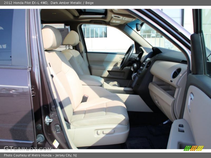 Dark Amber Metallic / Beige 2012 Honda Pilot EX-L 4WD