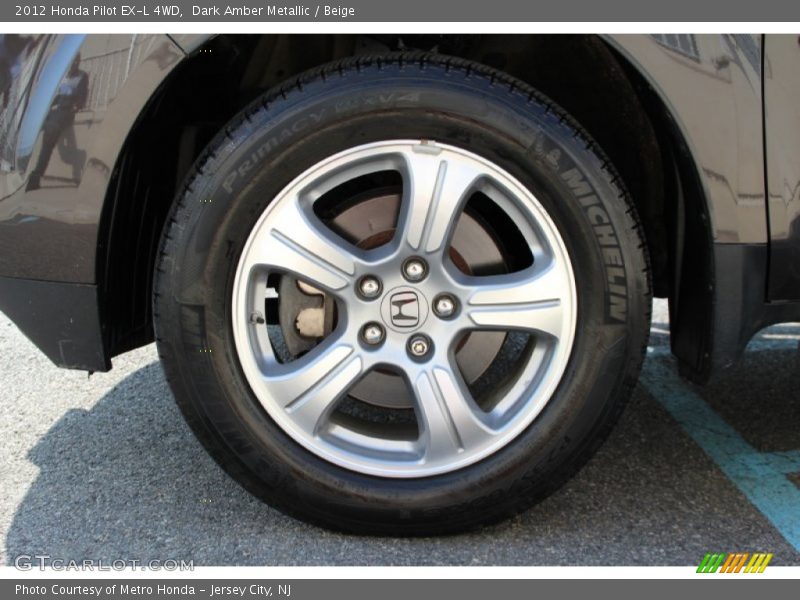 Dark Amber Metallic / Beige 2012 Honda Pilot EX-L 4WD