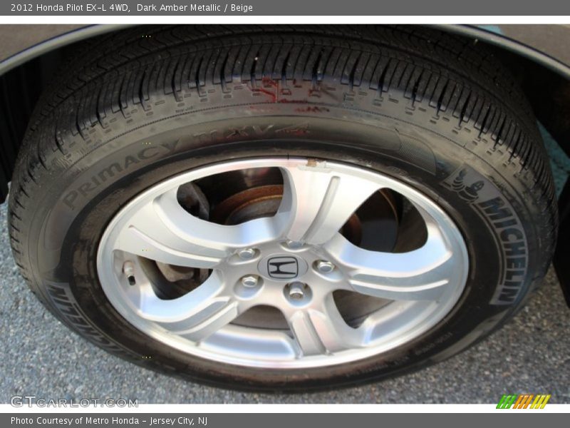 Dark Amber Metallic / Beige 2012 Honda Pilot EX-L 4WD
