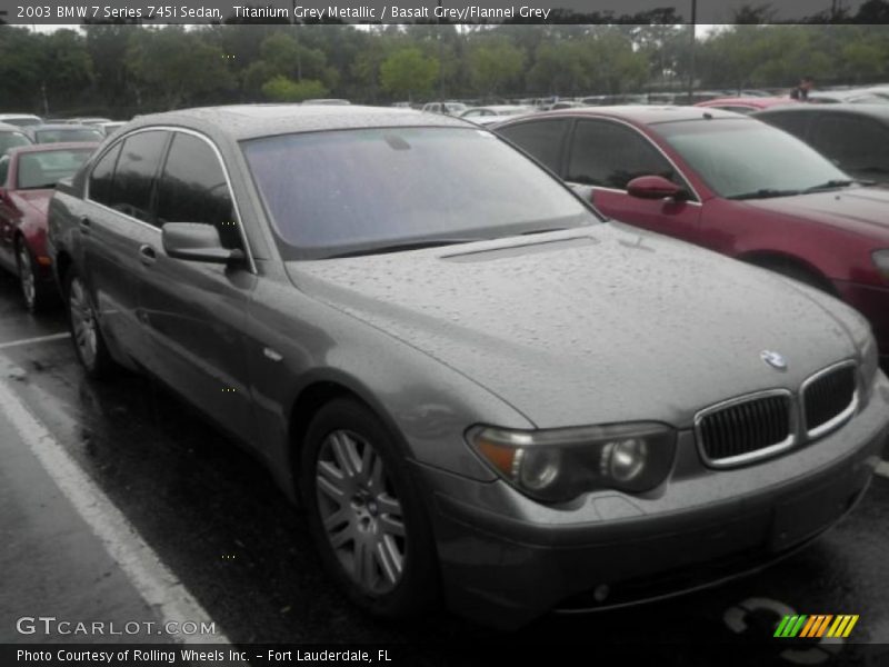 Titanium Grey Metallic / Basalt Grey/Flannel Grey 2003 BMW 7 Series 745i Sedan