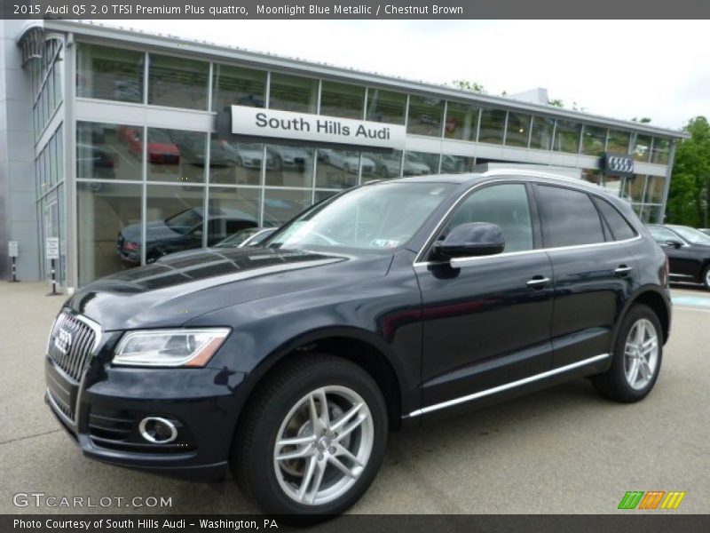 Moonlight Blue Metallic / Chestnut Brown 2015 Audi Q5 2.0 TFSI Premium Plus quattro