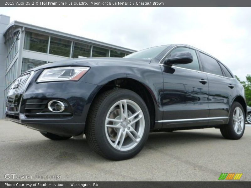 Moonlight Blue Metallic / Chestnut Brown 2015 Audi Q5 2.0 TFSI Premium Plus quattro