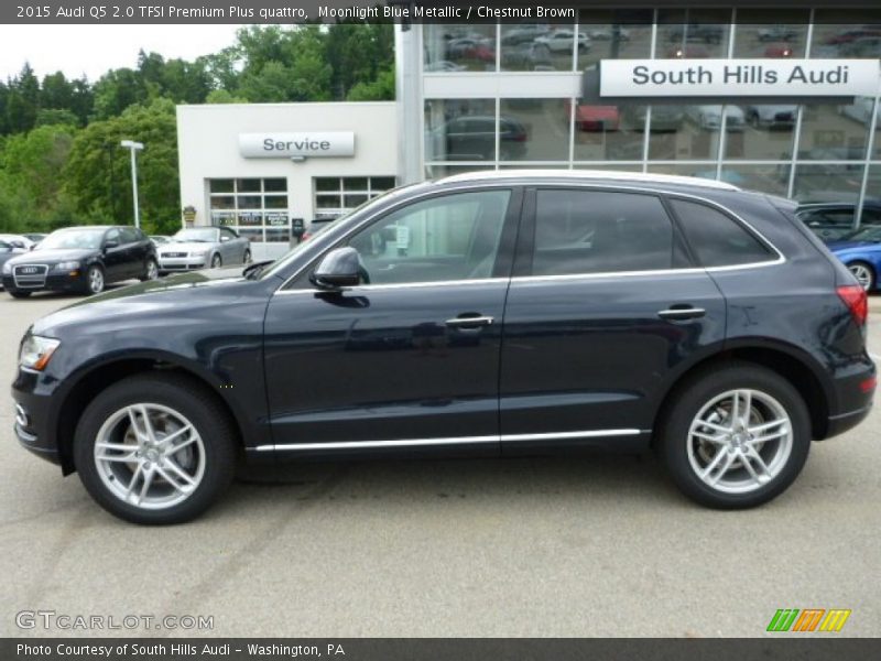 Moonlight Blue Metallic / Chestnut Brown 2015 Audi Q5 2.0 TFSI Premium Plus quattro