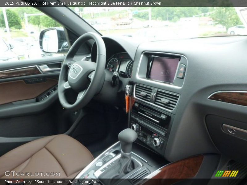 Moonlight Blue Metallic / Chestnut Brown 2015 Audi Q5 2.0 TFSI Premium Plus quattro