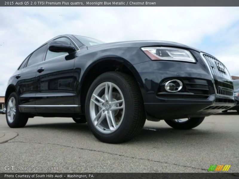 Moonlight Blue Metallic / Chestnut Brown 2015 Audi Q5 2.0 TFSI Premium Plus quattro