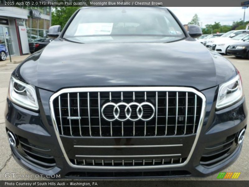 Moonlight Blue Metallic / Chestnut Brown 2015 Audi Q5 2.0 TFSI Premium Plus quattro