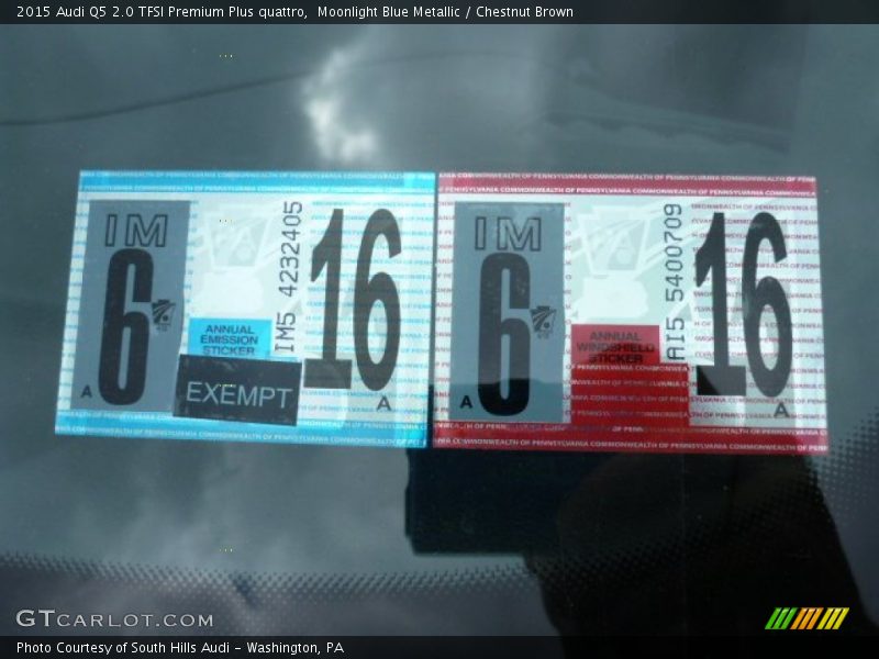Moonlight Blue Metallic / Chestnut Brown 2015 Audi Q5 2.0 TFSI Premium Plus quattro