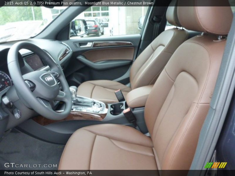 Moonlight Blue Metallic / Chestnut Brown 2015 Audi Q5 2.0 TFSI Premium Plus quattro