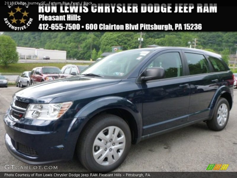 Fathom Blue Pearl / Black 2015 Dodge Journey SE