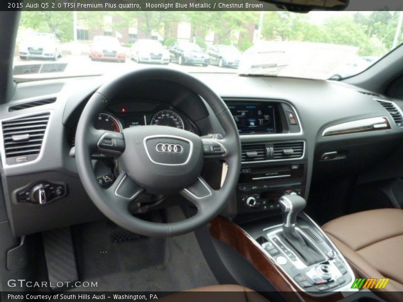 Moonlight Blue Metallic / Chestnut Brown 2015 Audi Q5 2.0 TFSI Premium Plus quattro