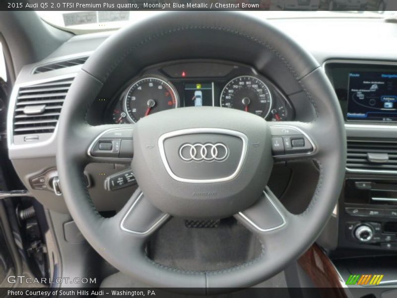 Moonlight Blue Metallic / Chestnut Brown 2015 Audi Q5 2.0 TFSI Premium Plus quattro
