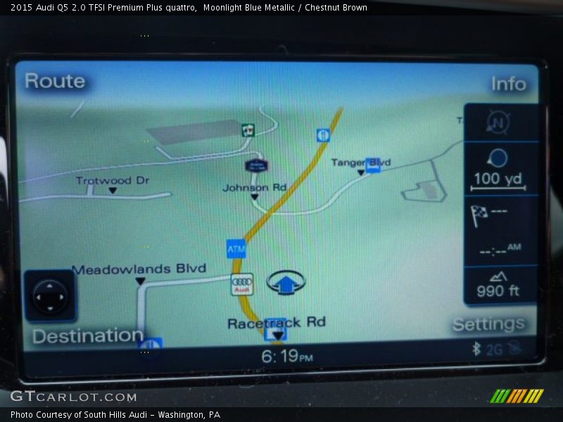 Moonlight Blue Metallic / Chestnut Brown 2015 Audi Q5 2.0 TFSI Premium Plus quattro