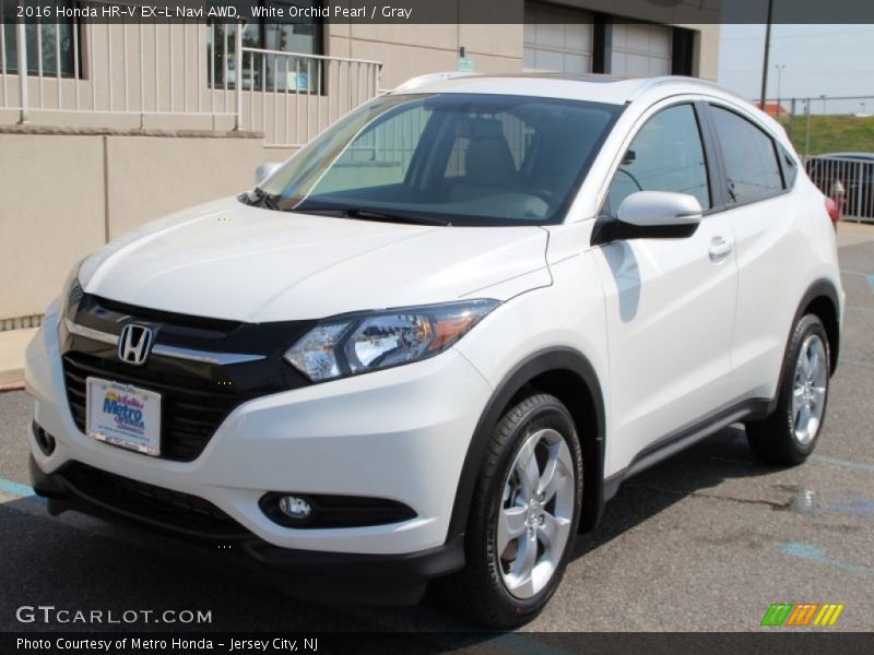 White Orchid Pearl / Gray 2016 Honda HR-V EX-L Navi AWD