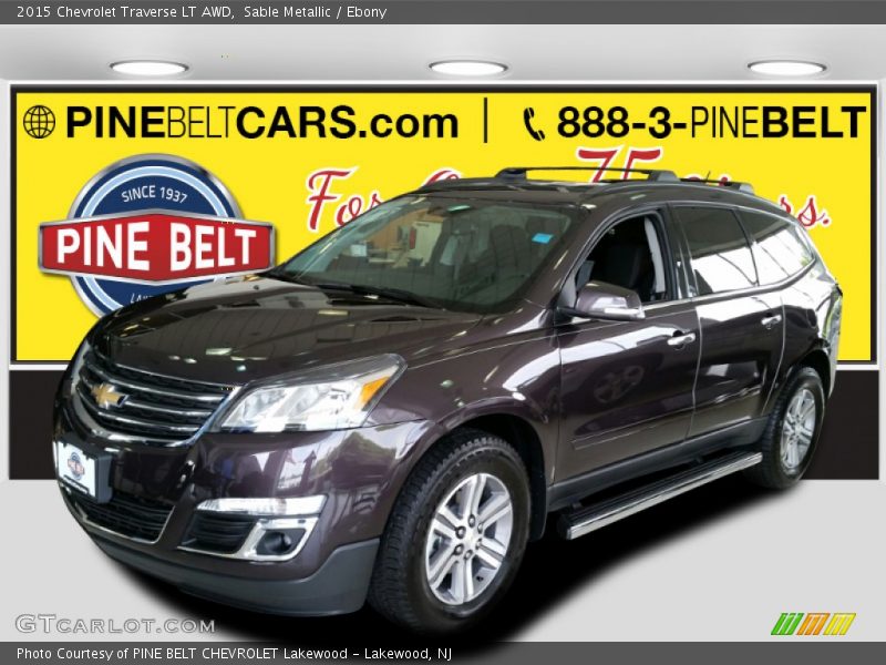 Sable Metallic / Ebony 2015 Chevrolet Traverse LT AWD
