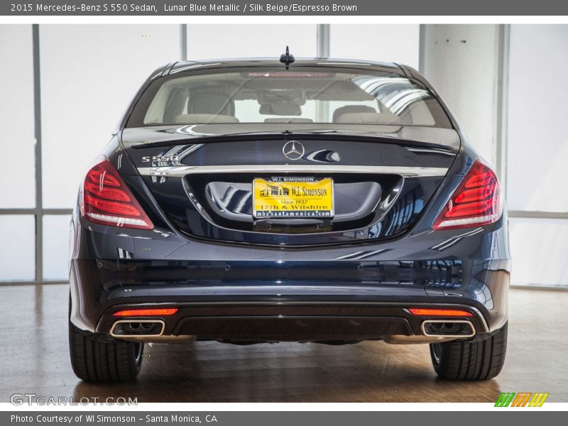 Lunar Blue Metallic / Silk Beige/Espresso Brown 2015 Mercedes-Benz S 550 Sedan