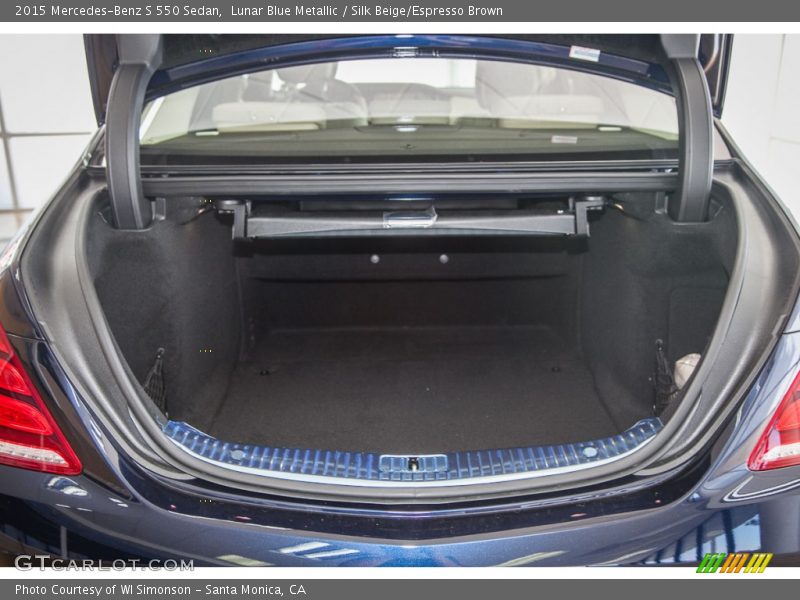 Lunar Blue Metallic / Silk Beige/Espresso Brown 2015 Mercedes-Benz S 550 Sedan