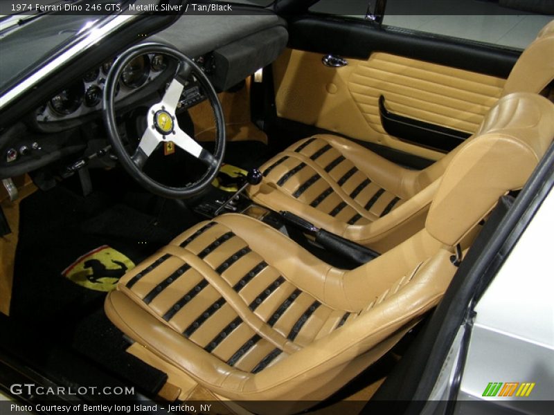 1974 Dino GTS, Metallic Silver / Tan/Black, Interior - 1974 Ferrari Dino 246 GTS