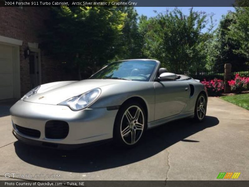 Arctic Silver Metallic / Graphite Grey 2004 Porsche 911 Turbo Cabriolet