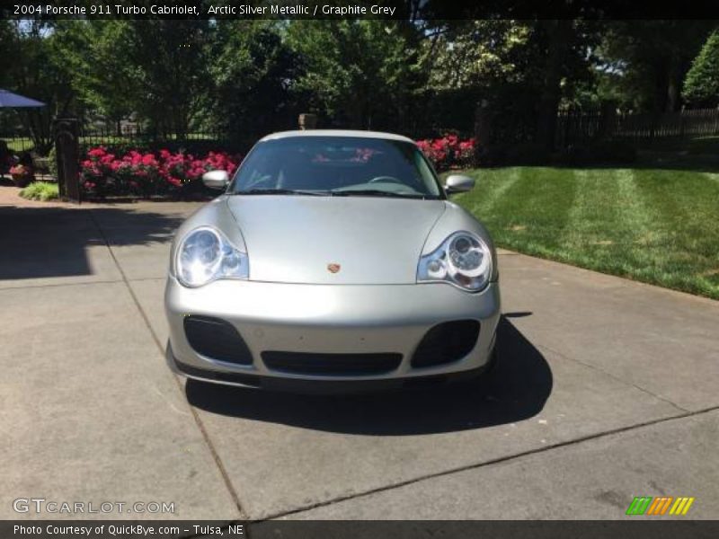 Arctic Silver Metallic / Graphite Grey 2004 Porsche 911 Turbo Cabriolet