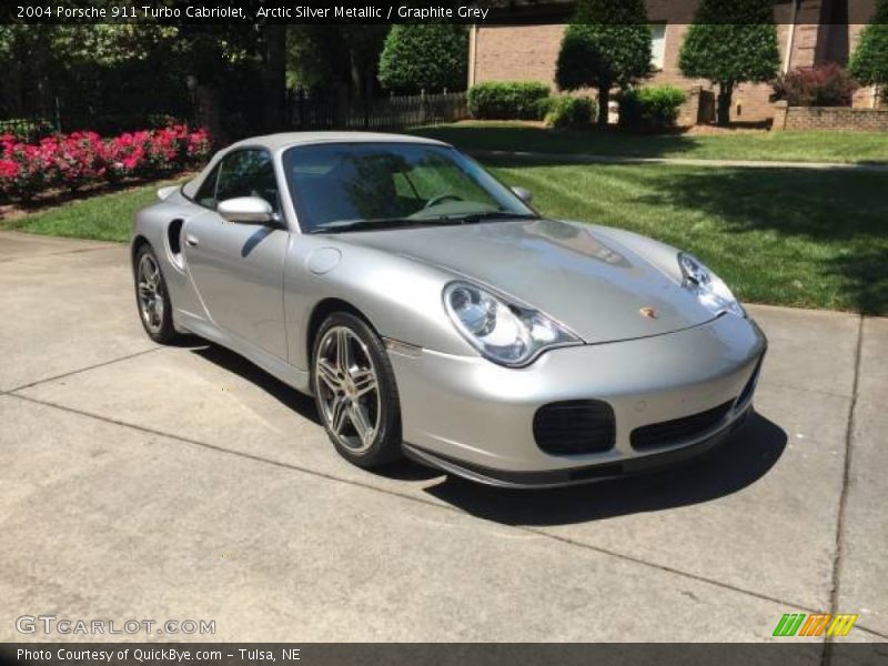 Arctic Silver Metallic / Graphite Grey 2004 Porsche 911 Turbo Cabriolet