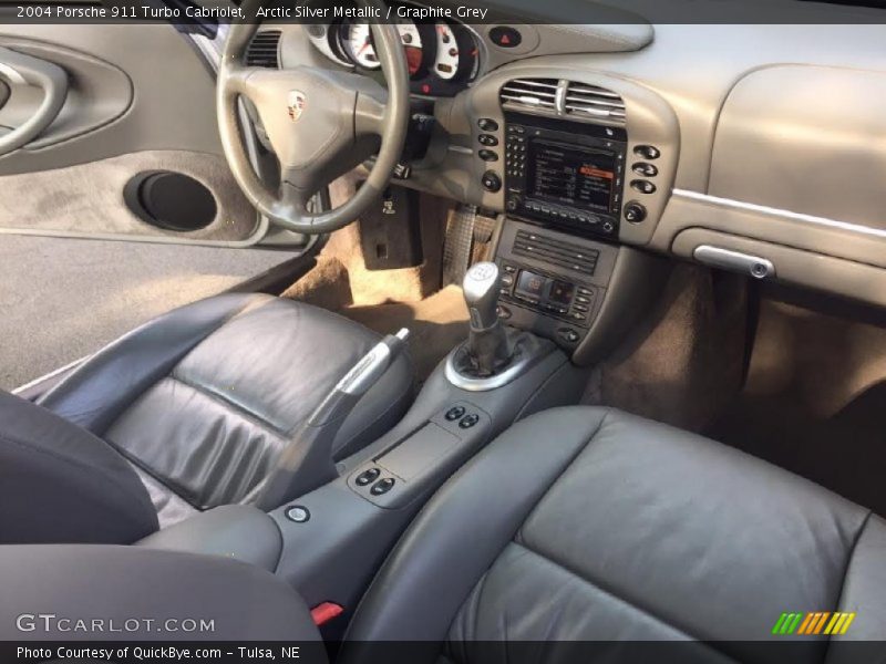 Arctic Silver Metallic / Graphite Grey 2004 Porsche 911 Turbo Cabriolet