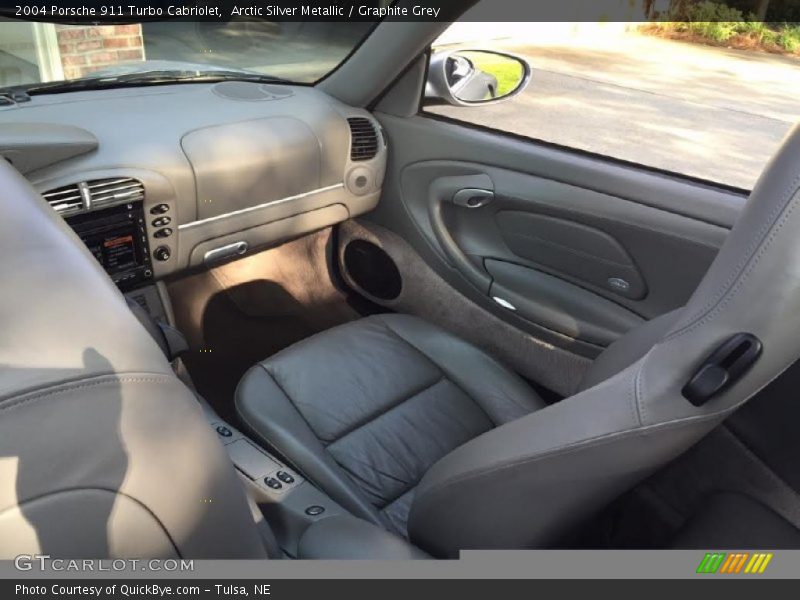 Arctic Silver Metallic / Graphite Grey 2004 Porsche 911 Turbo Cabriolet